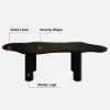 1800mm Black Dining Table 6 Seater Japandi Irregular Dining Room Table 4-Leg