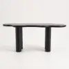 1800mm Black Dining Table 6 Seater Japandi Irregular Dining Room Table 4-Leg