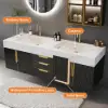 Aro 150 cm Floating Double Bathroom Vanity with Sink, Sintered Stone Top – Black