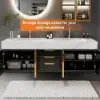 Aro 150 cm Floating Double Bathroom Vanity with Sink, Sintered Stone Top – Black