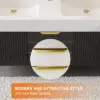 Aro 150 cm Floating Double Bathroom Vanity with Sink, Sintered Stone Top – Black