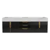 Aro 150 cm Floating Double Bathroom Vanity with Sink, Sintered Stone Top – Black