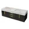 Aro 150 cm Floating Double Bathroom Vanity with Sink, Sintered Stone Top – Black