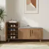 Walnut Wooden Shoe Storage Bench with Left-Side Cabinet for Entryway (1200mm)