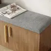 Walnut Wooden Shoe Storage Bench with Left-Side Cabinet for Entryway (1200mm)