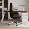 Picture of Ergonomic Black Faux Leather High Back Reclining Swivel Office Desk Chair with Footrest