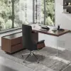 Picture of Ergonomic Black Faux Leather High Back Reclining Swivel Office Desk Chair with Footrest