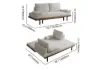 200 cm 3-Seater Cotton & Linen Convertible Sofa Bed with Pillows – 4 – Mid Century Pull
