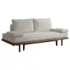 200 cm 3-Seater Cotton & Linen Convertible Sofa Bed with Pillows – 4 – Mid Century Pull