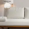 200 cm 3-Seater Cotton & Linen Convertible Sofa Bed with Pillows – 4 – Mid Century Pull