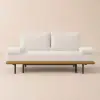 200 cm 3-Seater Cotton & Linen Convertible Sofa Bed with Pillows – 4 – Mid Century Pull