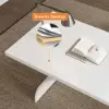 Industrial 180 cm Rectangular White Wood Desk with Metal Base