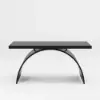 Industrial 160 cm Rectangular Black Wood Desk with Metal Base