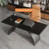 Industrial 160 cm Rectangular Black Wood Desk with Metal Base
