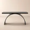 Industrial 160 cm Rectangular Black Wood Desk with Metal Base