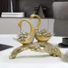 360mm Gold Modern Simulation Couple Swan Sculpture Art Ornament Home Table Statue Decor
