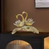 360mm Gold Modern Simulation Couple Swan Sculpture Art Ornament Home Table Statue Decor