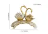 360mm Gold Modern Simulation Couple Swan Sculpture Art Ornament Home Table Statue Decor