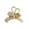 360mm Gold Modern Simulation Couple Swan Sculpture Art Ornament Home Table Statue Decor