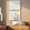 2 Pieces Japandi Abstract Wall Decor for Living Room 3D Hanging Art in White