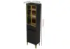 Freestanding Bathroom Storage Cabinet with LED Lighted in Black & Gold