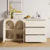 1505mm Modern Off White Sideboard Buffet with Storage Credenza Arch Door