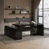 Chicent Modern Black L-shaped Executive Desk with Ample Storage Right Hand (1800mm)