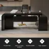 Chicent Modern Black L-shaped Executive Desk with Ample Storage Right Hand (1800mm)