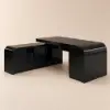 Chicent Modern Black L-shaped Executive Desk with Ample Storage Left Hand (1800mm)