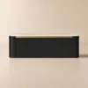 Black Leather Floating Nightstand