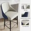 Diamic Blue PU Leather Counter Stool with Upholstered, 1 Piece
