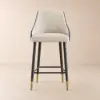 Diamic Blue PU Leather Counter Stool with Upholstered, 1 Piece