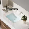 Modern 39" Walnut Floating Single Bathroom Vanity with Sintered Stone Top and Sink – Wall Mounted Cabinet