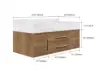 Modern 39" Walnut Floating Single Bathroom Vanity with Sintered Stone Top and Sink – Wall Mounted Cabinet
