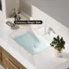 Modern 39" Walnut Floating Single Bathroom Vanity with Sintered Stone Top and Sink – Wall Mounted Cabinet