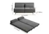 Modern 163 cm Grey Full 2-Seater Linen Convertible Futon Sleeper Sofa with Pillows