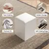 100 cm Lift-Top Foldable White Coffee Table with 4 Stools & Storage