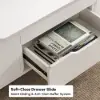 100 cm Lift-Top Foldable White Coffee Table with 4 Stools & Storage