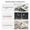 100 cm Lift-Top Foldable White Coffee Table with 4 Stools & Storage