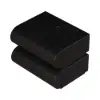 Humply Black Faux Leather 2-Drawer Nightstand with Charging Station