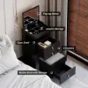 Modern Black Dressing Table with Chair with Mirror Mini Dressing Table with Stool