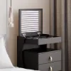 Modern Black Dressing Table with Chair with Mirror Mini Dressing Table with Stool