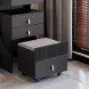 Modern Black Dressing Table with Chair with Mirror Mini Dressing Table with Stool