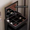 Modern Black Dressing Table with Chair with Mirror Mini Dressing Table with Stool