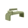 Modern Green Line Tufted Bench Velvet Upholstered Entryway Bench in Gold Finish