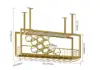 970mm Metal Hanging Wine Rack Golden Bar Shelf Floating Wine Glass Holder