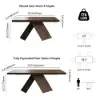 Farmhouse 160 - 200 cm Extendable Rectangular Walnut Dining Table, Seats 4–6