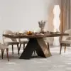 Farmhouse 160 - 200 cm Extendable Rectangular Walnut Dining Table, Seats 4–6