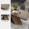 Farmhouse 160 - 200 cm Extendable Rectangular Walnut Dining Table, Seats 4–6