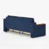 2108 cm 3-Seater Cotton & Linen Pull-out Sofa Bed with Storage – Blue Full Sleeper